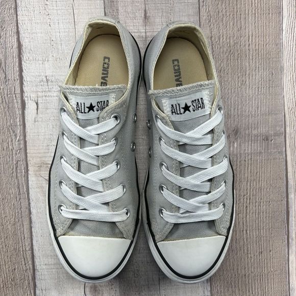 Converse Pre School Chuck Taylor All Star Lo Ox Trainers Shoes Gray Size 2 Youth - Picture 5 of 14